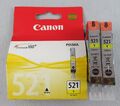 2 Original Canon CLI-521 Y iP4600,iP4700,MP540,MP550,MP560,MP620,MP630,MP990