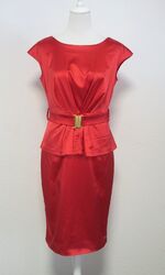 #1 Rotes Kleid Satin mit Schoeßchen und Gürtel Gr.40 von ayhan