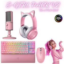 Razer E-GIRL PACK V2 - Huntsman V2 TKL + Orochi V2 +  Kraken BT Kitty + Seiren X