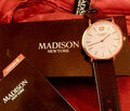 Damen Armbanduhr - MADISON NEW YORK - Watch Lederband - weiß - NEU OVP - elegant