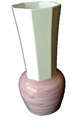 Sgrafo Modern Peter Müller Porzellan Vase 3080 polygone Form pink handgemalt Rar