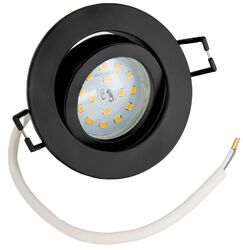 LED Einbaustrahler Schwarz Flach 5Watt Leuchtmittel Einbauleuchte Deckenspot ⭐️nur 30mm Einbautiefe, LED austauschbar, GU10 & MR16