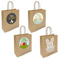 5x Geschenk Oster Tüte Tasche Kordel Hase Eier 18x8x22cm Sticker Frohe Ostern