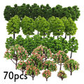 70 X Gemischte Modell Bäume Ho Z Tt Maßstab Zug Garten Park Diorama Plastik Kit