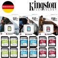 SD Karte SPEICHERKARTE 32GB 64GB 128GB 256GB 512GB Kingston 100 - 170 - 300 MB/s