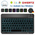 Für 9.7"-11" Universal Android iPad Tablet QWERTZ Beleuchtet Tastatur Maus Hülle