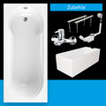Duschbadewanne Acryl Badewanne mit Dusche 170x75 180x80 Komplett-Set Weiß