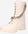 GUESS Riplei Quilted Biker Boots Ivory