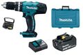 Makita DHP453Z Akku-Schlagbohrschrauber 18V + 1x Akku 3Ah + Lad. + Koffer + Bits