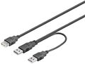 3x USB 2.0 Hi-Speed Dual Power Verlängerungskabel; USB Verl AA 030 HiSpeed Y-Pow