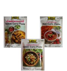 3x Curry Paste orig. Thailand Asia Food Gewürzpaste 3 Schärfen Gewürzsauce a 50g