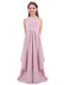 TiaoBug Mädchen Kleid Kinder Festlich Chiffon langes Kleid Hochzeit Partykleid