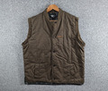 WEST SIDE Jeton Vintage khakibraun Flanell gefütterte Weste Bodywarmerjacke - M