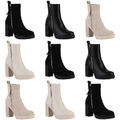 Damen Leicht Gefüttert Klassische Stiefeletten Profil-Sohle Schuhe 840562 Mode
