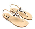 Sandalen Handwerk Damen Niedrig Leder Capri Positano Flip-Flops