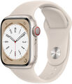 Apple Watch Series 8 41mm Cellular Aluminium polarstern - Zustand akzeptabel