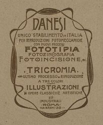 Unbekannt (20.Jhd), Werbekarte: DANESI, Rom, Italien, um 1900, Holzschnitt