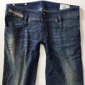 DAMEN DIESEL MATIC SLIM konische niedrige blaue Jeans Größe 12 W30 L30 (296B)