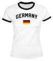Moonworks® Damen Deutschland Fan-Shirt T-Shirt Fußball WM EM Retro Fan-Trikot