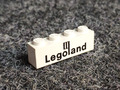 Lego 1 x 3010p30 Stein weiß weiss 1 x 4 bedruckt "Legoland" Logo Vintage