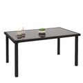 Poly-Rattan Tisch Gartentisch Esstisch HWC-G19, 120x75cm schwarz