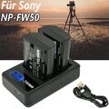 Für Sony NP-FW50 Akku Alpha 6000 6300 6400 6500 A7R + Ladegerät Batterie Li-ion