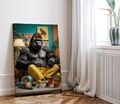 Affe Gorilla Wandkunst  Leinwand - Wandbild Tiergemälde Home Decor Druck Bild
