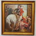 Ölgemälde Kunstwerk mit Rahmen Signiert Porträt Mann Graf Menschen Pferd