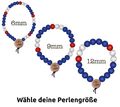 WOOD FELLAS Arm-Schmuck stylisches Armband mit Holz-Perlen Blau/Rot/Weiß