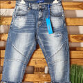 SEXY WOMEN JEANS RISSE FLICKEN JEANS UMSCHLAG JEANS BLUE GR.36-42 TOP AKTUELL