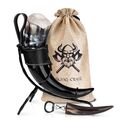 VIKING CRAFT® Trinkhorn Wikinger ca. 450ml - 5-teiliges Horn Set - *sehr gut*