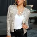 Frauen Glitter Paillette Kurze Mantel Jacke Damen Blazer Fashion Party Outwear