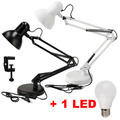 Retro Schreibtischlampe E27 Arbeitslampe Gelenkarm Leselampe Tischlampe + CLIP