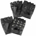 Biker Handschuhe mit oder ohne Nieten schwarz XS-XXL Lederhandschuhe ohne Finger