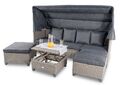 di volio Lounge Gartenmöbel-Set LUCA aus Polyrattan 4-teilig Sofa mit Vordach