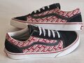 Vans Old Skool rot schwarz Vans Druck Größe 5,5 Turnschuhe Schuhe Turnschuhe