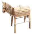 Holzpferd Spielzeug Pferd aus Holz mit Zügel beweglichen Kopf in and out 103 cm