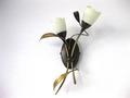 alte Wandlampe Tulpen Wandleuchte aus Messing brüniert und Glas Lampe