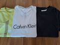 3 X CK Calvin Klein T- Shirts Damen Gr. S (Schwarz, Weiß, Neon Yellow)