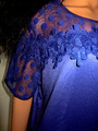 Litttle Rose Nachthemd/Hauskleid dunkelblau mit Blumen-Spitze Gr 42