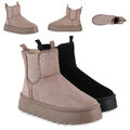 Damen Warm Gefütterte Plateau Boots Stiefeletten Winter Schuhe 840621