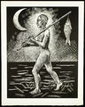 "Pescador", 1985. GROSSER Linolschnitt Robert LLIMOS (*1943 ESP), handsigniert