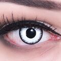 Gruselige weiße Zombie Kontaktlinsen für Fasching Halloween Modell: Lunatic