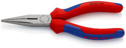 KNIPEX 25 02 160 Flachrundzange 160 mm mit Schneide schwarz atramentiert poliert