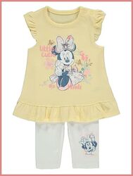 Disney Baby Mädchen Minnie Maus Top & Leggings Outfit Charakter Set 3-9 Monate neu mit Etikett