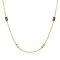 MATERIA Gold Collier mit Steinen bunt Peridot Granat Zirkonia Blautopas Amethyst