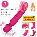 Heizung Dil-do Dual-End Vibrator Silikon Elektrisch Magic Wand Massagestab Neu