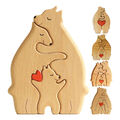 Bärenfamilie Kunstpuzzle aus Holz, Geschenk für die Familie
