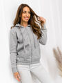 Kapuzenpullover Sweatjacke Sweatshirt Sport Kapuze Unifarben Damen BOLF Basic