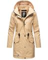 Navahoo Damen Regenjacke Regenmantel lang Teddyfell Jacke Mantel Kapuze B678 NEU